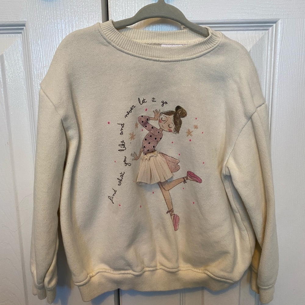 Zara kids toddler girls ballerina sweatshirt 3-4T